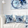 thumbnail image 1 of Designart Dark Blue Purple Fractal Flower - Abstract Throw Pillow - 18x18, 1 of 5