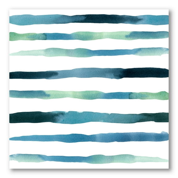 Designart ' Dark Blue Verticals Aquatic ' Modern Canvas Wall Art Print