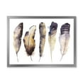 thumbnail image 1 of Designart 'Dark Gray Feathers Boho Ethnic I' Bohemian & Eclectic Framed Art Print, 1 of 4