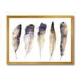 thumbnail image 1 of Designart 'Dark Gray Feathers Boho Ethnic II' Bohemian & Eclectic Framed Art Print, 1 of 4