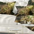 thumbnail image 1 of Designart Dark Green and Gold Fractal Flower - Floral Throw Pillow - 12x20, 1 of 4