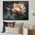 thumbnail image 1 of Designart "Dark Grey Setting For A Peach Flower" Poppies Floater Framed Wall Art Prints, 1 of 5