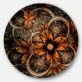 thumbnail image 1 of Designart 'Dark Orange Digital Art Fractal Flower' Floral Metal Circle Wall Art, 1 of 5