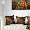 thumbnail image 1 of Designart Dark Orange Symmetrical Flower - Abstract Throw Pillow - 16x16, 1 of 5