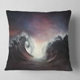 thumbnail image 1 of Designart Dark Parting Ocean with Colorful Clouds - Seascape Throw Pillow - 16x16, 1 of 4