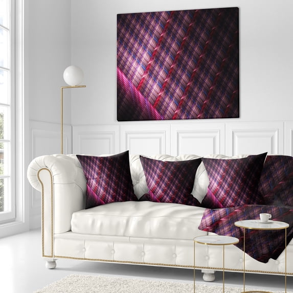 Designart Dark Pink Abstract Metal Grill - Abstract Throw Pillow - 18x18