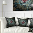 thumbnail image 1 of Designart Dark Purple Fractal Flower - Floral Throw Pillow - 18x18, 1 of 5