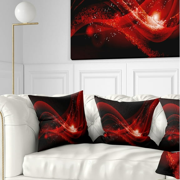 Designart Dark Red Vector Illustration - Abstract Throw Pillow - 16x16