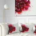 thumbnail image 1 of Designart Dark Red Watercolor Rose Flower - Floral Throw Pillow - 18x18, 1 of 5