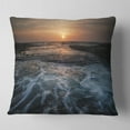 thumbnail image 1 of Designart Dark Seashore with Rushing Waves - Modern Beach Throw Pillow - 18x18, 1 of 4