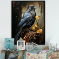 thumbnail image 1 of Designart "Dark Shadows Bring Mysterious Mood" Animals Bird Floater Framed Wall Art Living Room, 1 of 5