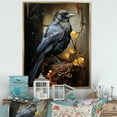 thumbnail image 1 of Designart "Dark Shadows Bring Mysterious Mood" Animals Bird Floater Framed Wall Art Living Room, 1 of 5