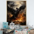 thumbnail image 1 of Designart "Dark Shadows Bring Mysterious Mood I" Animals Bird Floater Framed Canvas Wall Art, 1 of 5