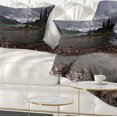 thumbnail image 1 of Designart Dark Sky over Crystal Clear Lake - Landscape Printed Throw Pillow - 12x20, 1 of 5