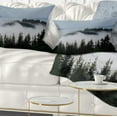 thumbnail image 1 of Designart Dark Trees and Fog Over Mountains - Landscape Printed Throw Pillow - 12x20, 1 of 5