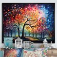 thumbnail image 1 of Designart "Dawn Graffiti On Oak" Tree Oak Floater Framed Wall Art Living Room, 1 of 5