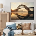 thumbnail image 1 of Designart "Dawn Over the Yellow Bridge I" Architecture Canvas Print, 1 of 5