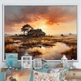 thumbnail image 1 of Designart "Dawn'S Countryside Fusion" Farm Floater Framed Canvas Art Print, 1 of 5