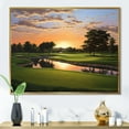 thumbnail image 1 of Designart "Dawn on the Putt Golfing Tranquility II" Sports Floater Framed Wall Art Print, 1 of 7