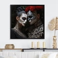 thumbnail image 1 of Designart "Day of the Dead Mexican Portrait I" Fashion Framed Wall Art Decor - Glam Black Woman Hallway Framed Wall Art Decor, 1 of 6