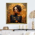 thumbnail image 1 of Designart "Dazzling Woman Glamour in Yellow and Black I" Fashion Framed Wall Art Decor - Glam Yellow Woman Glam Entryway Framed Wall Art, 1 of 6