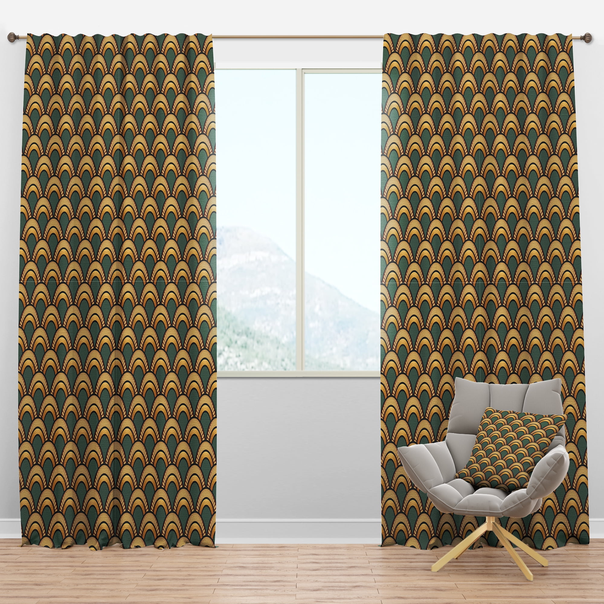 Designart 'Deco Art Pattern' Modern Blackout Curtain Panel