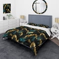thumbnail image 1 of Designart "Deco Splendor In Emerald And Gold I" Marble Bedding Covert Set - Glam Bed Set With 1 Sham, 1 of 5