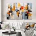 thumbnail image 1 of Designart "Deconstructed Colorfields Minimalist Abstraction II" Abstract Painting Wall Art Set Of 3 - Modern Blue Gallery Wall Set For Home Decor, 1 of 6