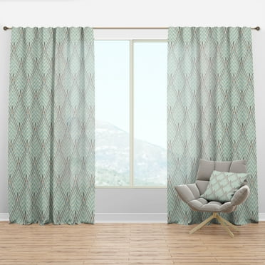 Designart 'Decorative Elements with Ornament' Mid-Century Modern Curtain Panel