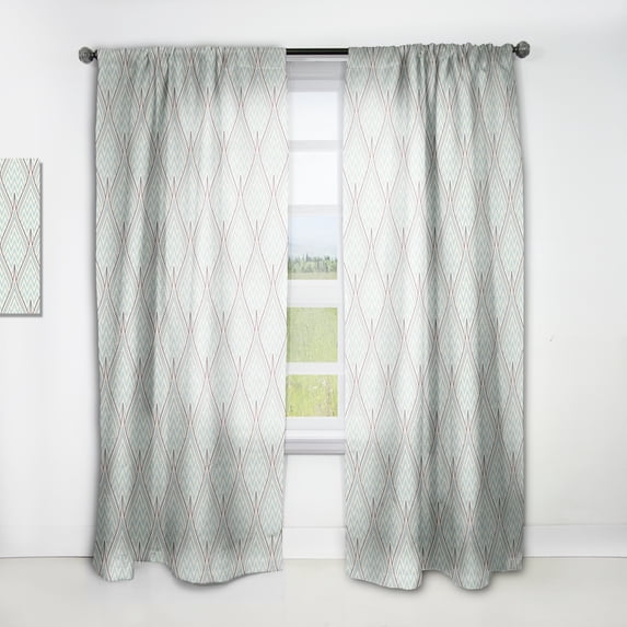 Designart 'Decorative Elements with Ornament' Mid-Century Modern Curtain Panel