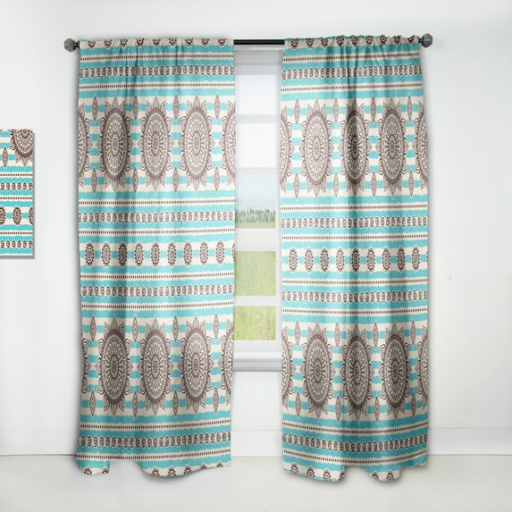 Designart 'Decorative Vintage Pattern' Bohemian & Eclectic Curtain Panel