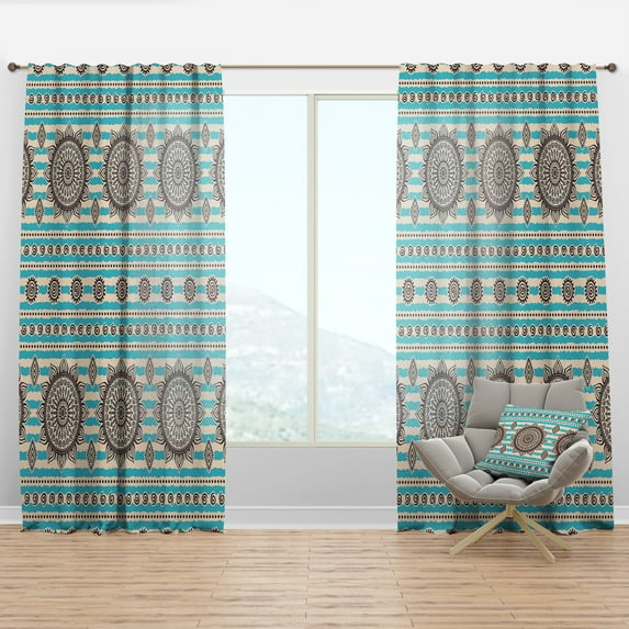 Designart 'Decorative Vintage Pattern' Bohemian & Eclectic Curtain Panel