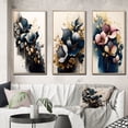 thumbnail image 1 of Designart "Deep Blue Calla Lilies in Bouquet IV" Floral & Botanical Framed Wall Art Set Of 3 - Blue Calla Lily Frame Gallery Wall Set For Home Decor, 1 of 6