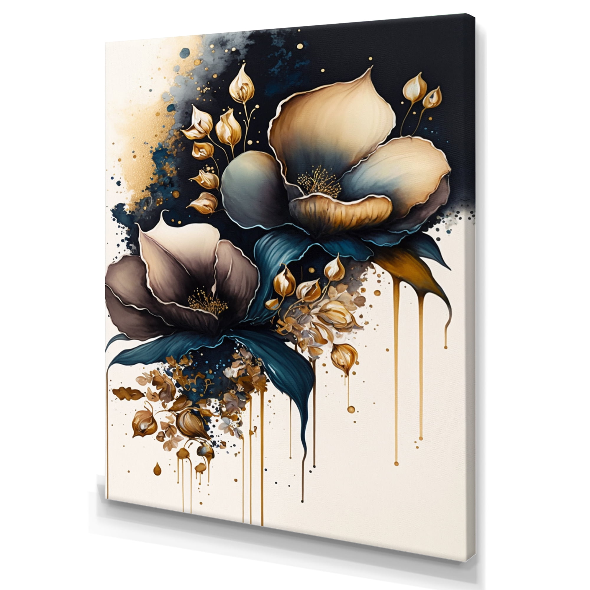 Designart Deep Blue Calla Lily Bouquet III Canvas Wall Art