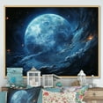 thumbnail image 1 of Designart "Deep Blue Neptune An Oceanic World II" Neptune Floater Framed Canvas Print, 1 of 7