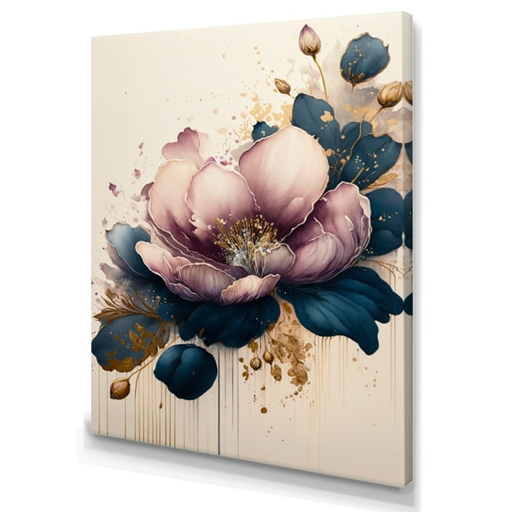Designart Deep Pink And Blue Crocus Flower I Canvas Wall Art