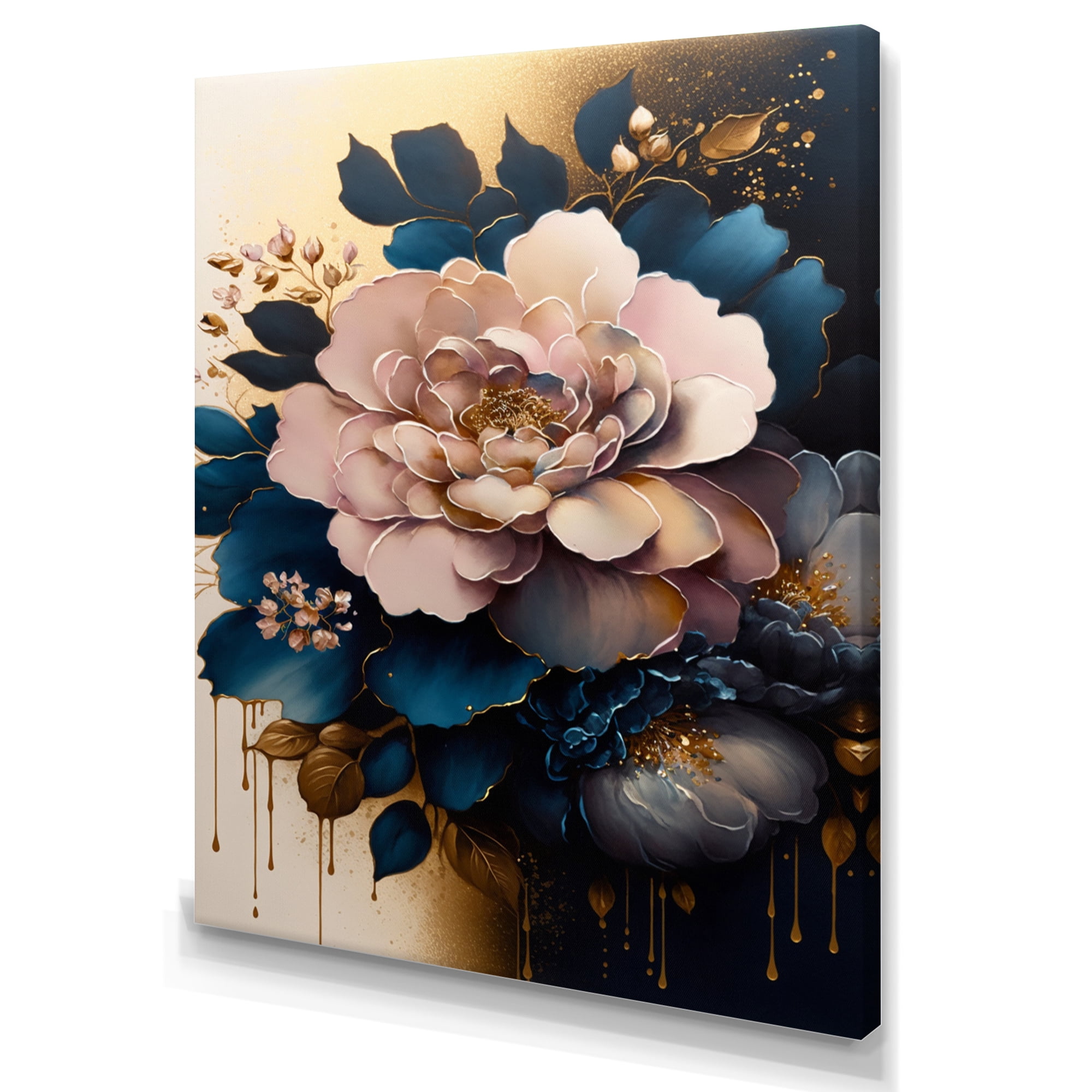 Designart Deep Pink Camellia Floral Design II Canvas Wall Art