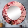 thumbnail image 1 of Designart "Deep Pink Cherry Blossoms Mosaic" Cherry Rund Mirror For Wall Decor - Large Pink Round Printed Mirror - Traditional Round Office Mirror - 23" x 23", 1 of 6