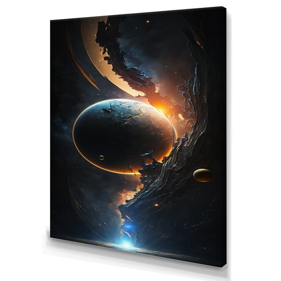 Designart Deep Planet Eclipse V Canvas Wall Art