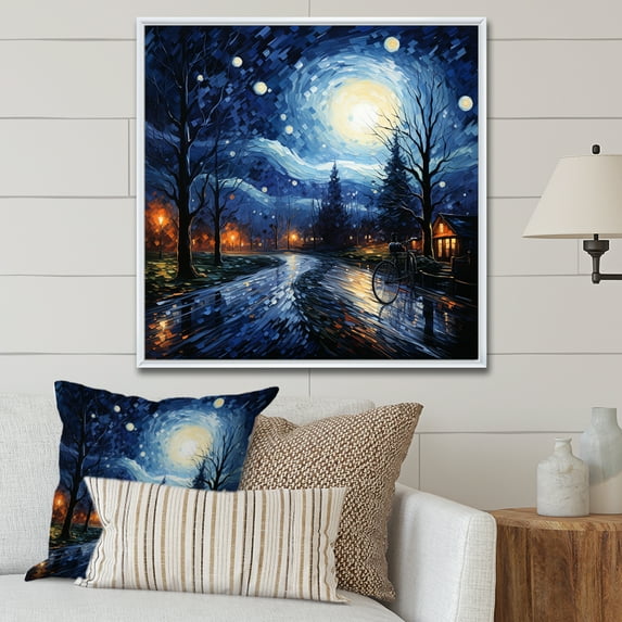 Designart "Deep Sapphire Travel" Bicycle Floater Framed Canvas Prints