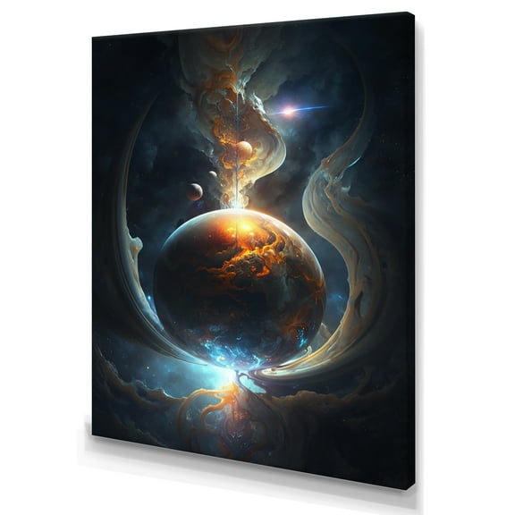 Designart Deep Space Planet Fusion IV Canvas Wall Art