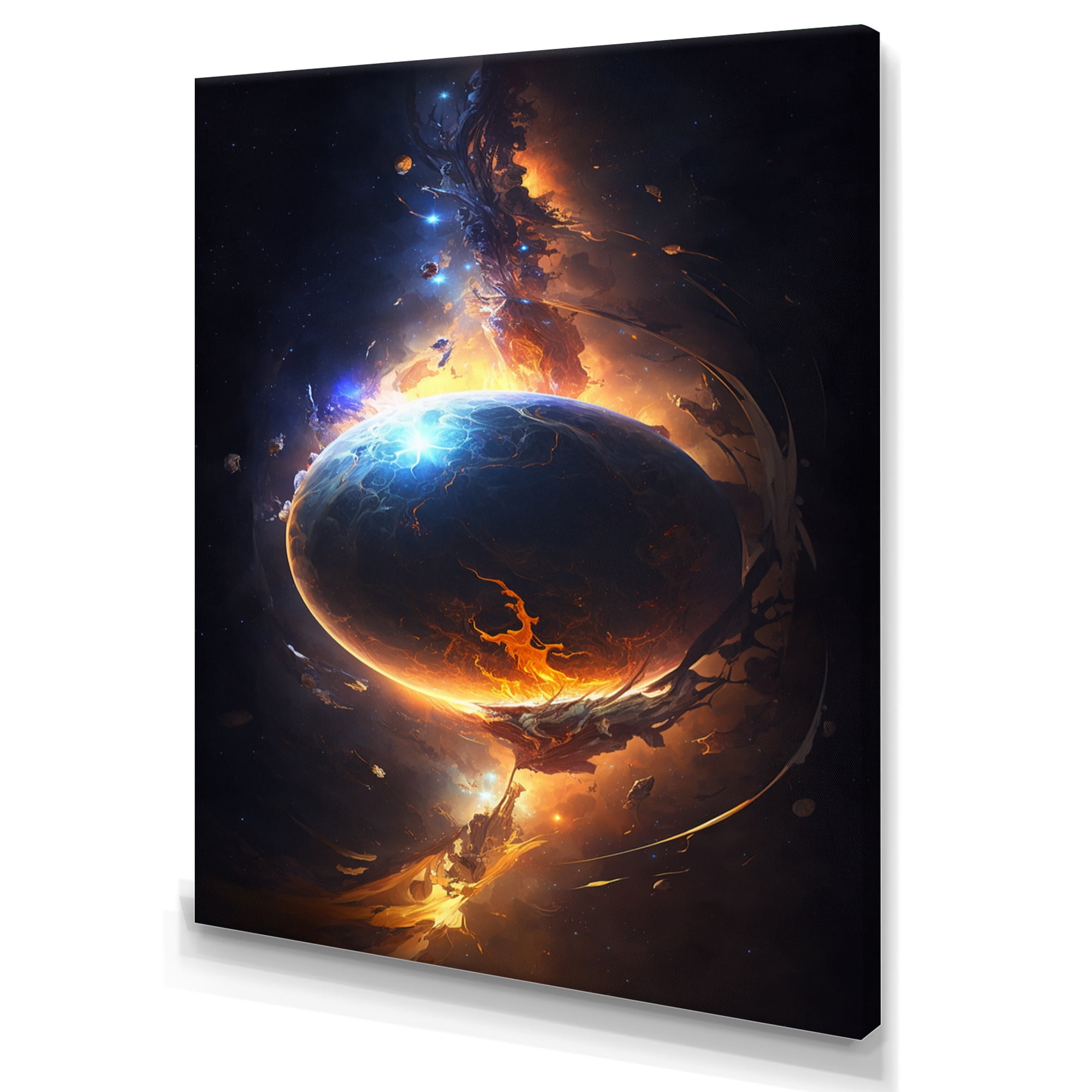 Designart Deep Space Planet Fusion IX Canvas Wall Art