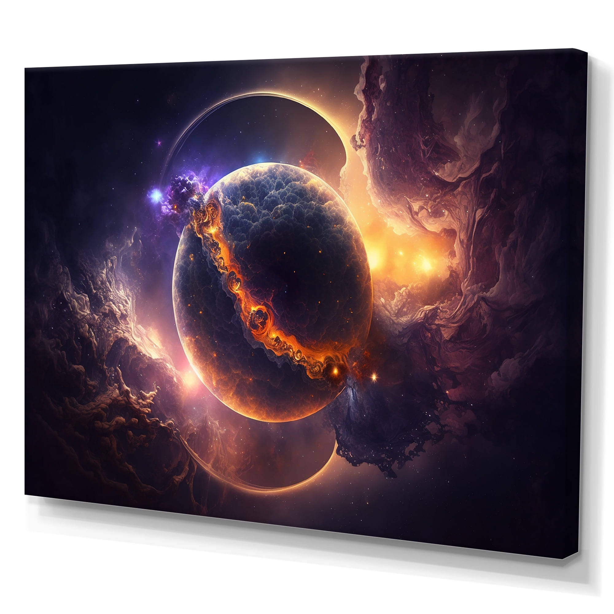 Designart Deep Space Planet Fusion VIII Canvas Wall Art