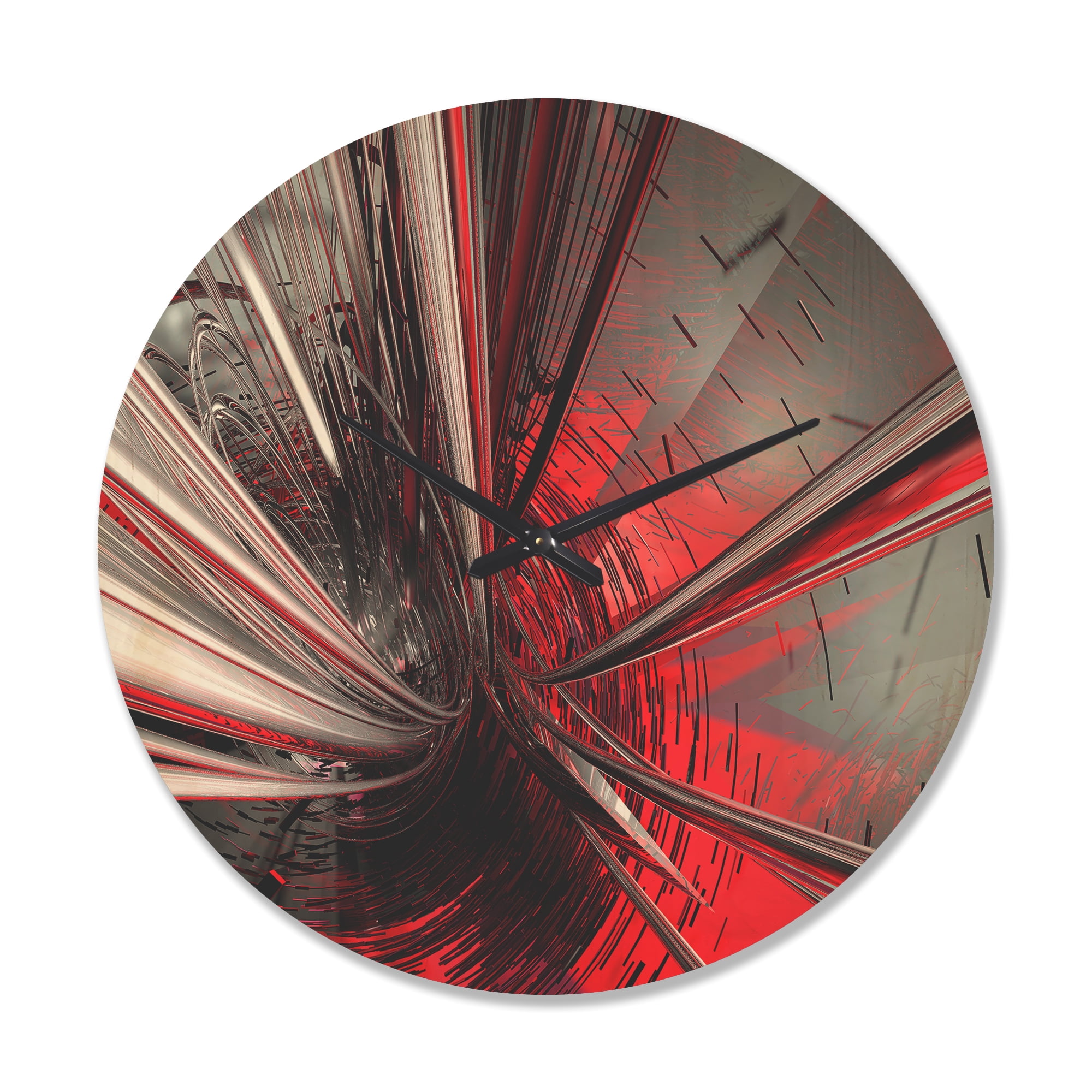 Designart 'Deep into Middle Fractal 3D' Modern Wood Wall Clock