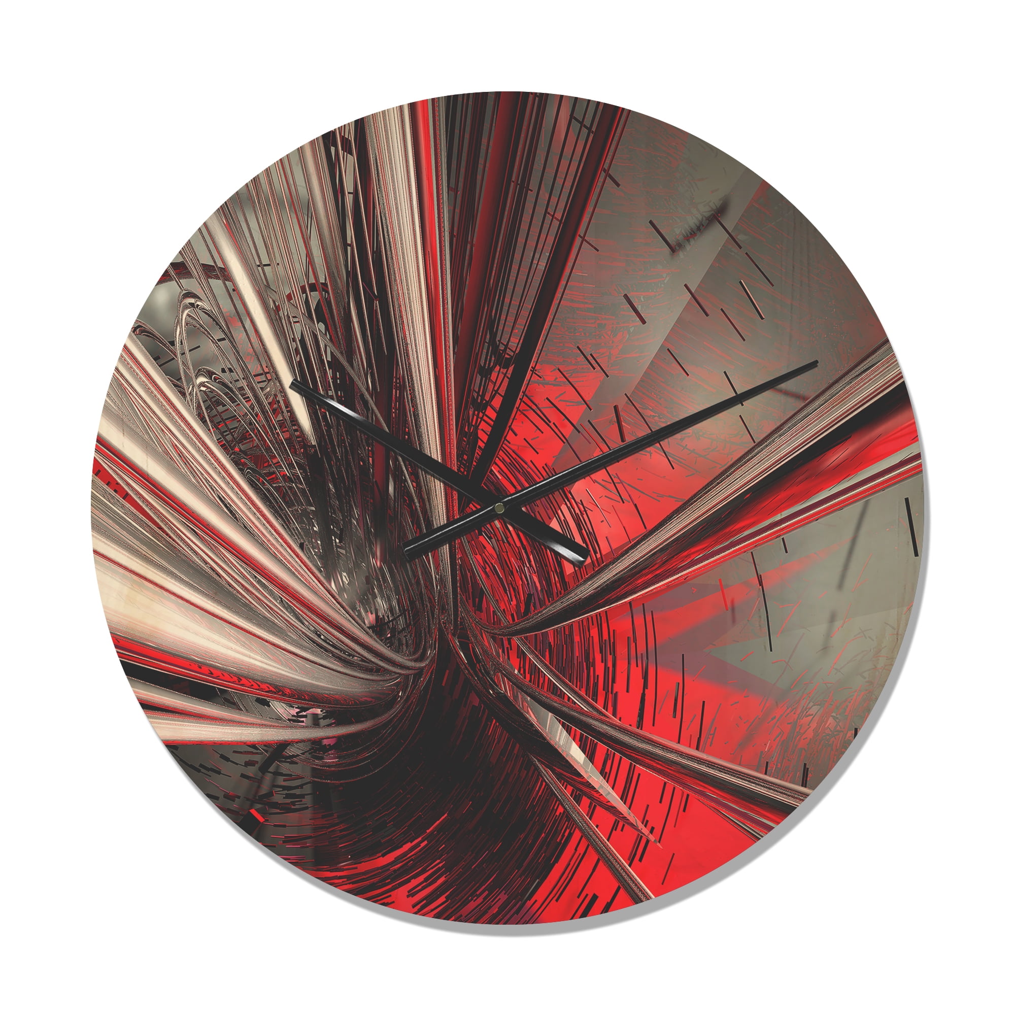 Designart 'Deep into Middle Fractal 3D' Modern Wood Wall Clock