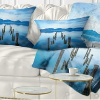 Designart Deep into the Sea Pier - Seascape Throw Pillow - 12x20