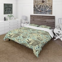 Designart 'Deep sea lufe with fish and sea horse' Coastal Duvet Cover Set