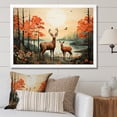 thumbnail image 1 of Designart "Deer Family Amidst the Woods I" Animals Framed Wall Art Decor - Modern Farmhouse Brown Deer Landscape Entryway Framed Wall Art Print, 1 of 6