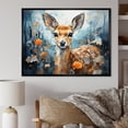 thumbnail image 1 of Designart "Deer Graceful Fawn composition I" Animals Floater Framed Canvas Print, 1 of 7