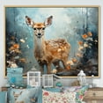 thumbnail image 1 of Designart "Deer Graceful Fawn composition III" Animals Floater Framed Canvas Art Print, 1 of 7